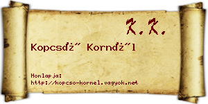 Kopcsó Kornél névjegykártya