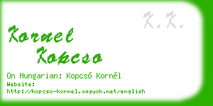 kornel kopcso business card